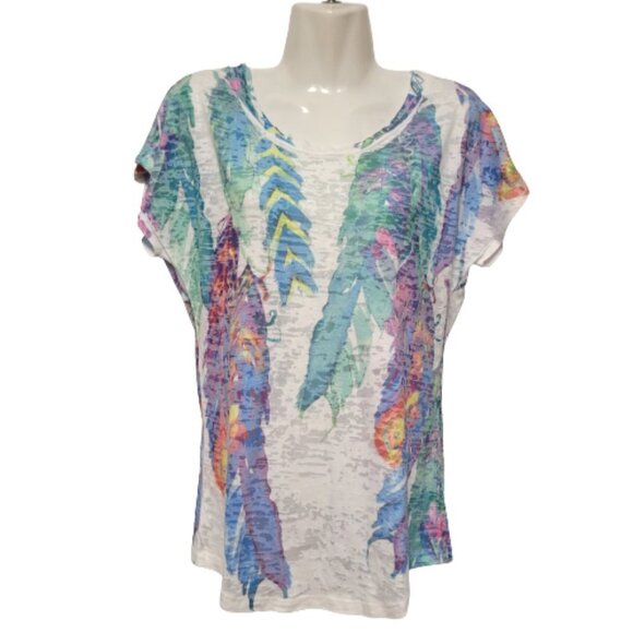 Floral Print Lightweight Blouse Top  Size L - Picture 1 of 10